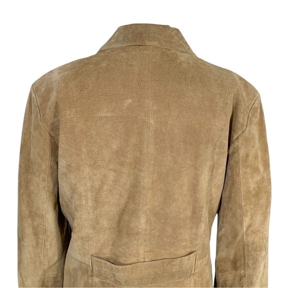 Vintage Michael Michelle Y2k Suede Button Down Jacket Tan Size Medium - Picture 7 of 12